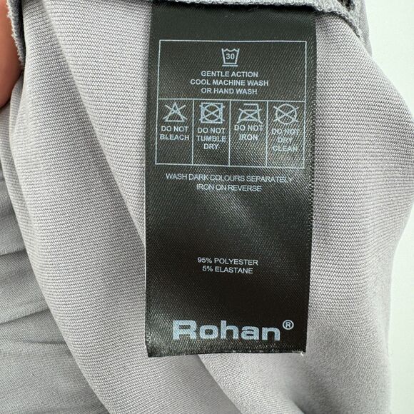 ROHAN Gray Tapered High Rise Trouser Slacks Size 16S Short - Picture 6 of 6